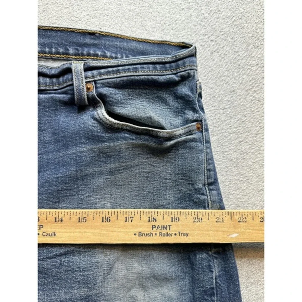 Levis 505 Jeans Mens 40x32 (38x29) Medium Blue Straight Leg Denim Distressed‎